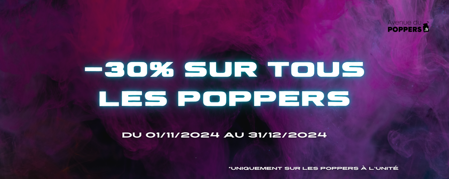 -30% sur les poppers à l'unité Avenue du Poppers